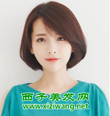 斜劉海中短發發型圖片絕對甜美有女人味