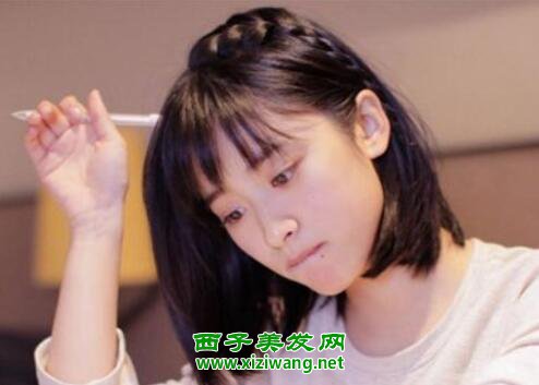 五款中短發(fā)直發(fā)編發(fā)圖片示范女生中短發(fā)這么扎更好看