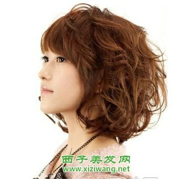 細碎短卷發發型圖片